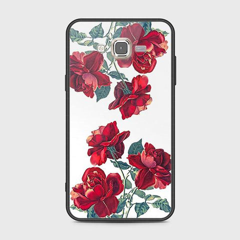 Samsung Galaxy J7 2015 Cover - Floral Series 2 - HQ Ultra Shine Premium Infinity Glass Soft Silicon Borders Case
