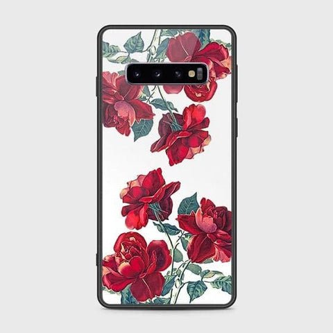 Samsung Galaxy S10 Cover - Floral Series 2 - HQ Ultra Shine Premium Infinity Glass Soft Silicon Borders Case