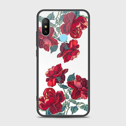 Xiaomi Redmi Note 6 Pro Cover - Floral Series 2 - HQ Ultra Shine Premium Infinity Glass Soft Silicon Borders Case