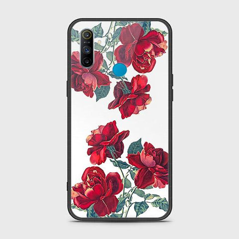 Realme C3 Cover - Floral Series 2 - HQ Ultra Shine Premium Infinity Glass Soft Silicon Borders Case