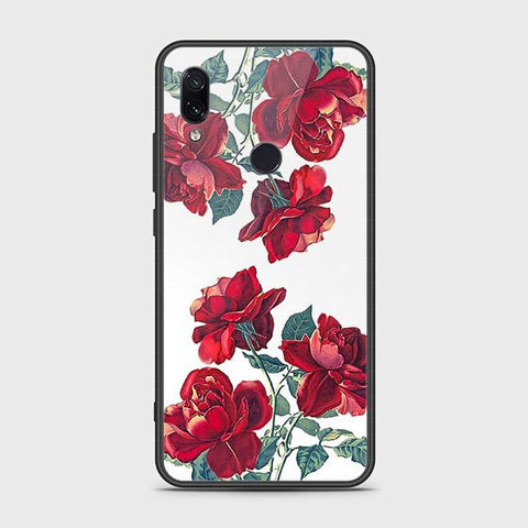 Xiaomi Redmi Note 7 Cover - Floral Series 2 - HQ Ultra Shine Premium Infinity Glass Soft Silicon Borders Case