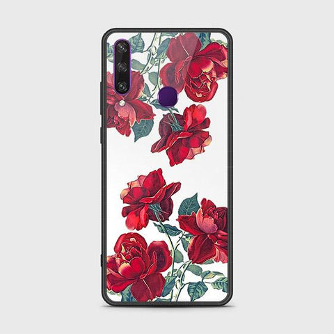 Huawei Y6p Cover - Floral Series 2 - HQ Ultra Shine Premium Infinity Glass Soft Silicon Borders Case