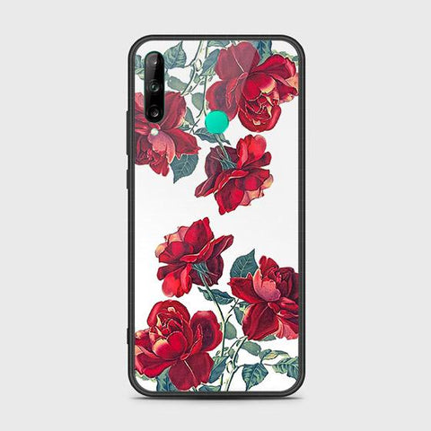 Huawei Y7P Cover - Floral Series 2 - HQ Ultra Shine Premium Infinity Glass Soft Silicon Borders Case