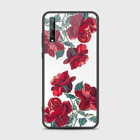 Huawei Y8p Cover - Floral Series 2 - HQ Ultra Shine Premium Infinity Glass Soft Silicon Borders Case