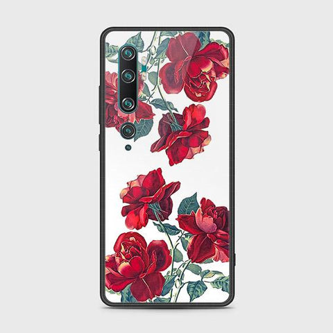 Xiaomi Mi Note 10 Cover - Floral Series 2 - HQ Ultra Shine Premium Infinity Glass Soft Silicon Borders Case