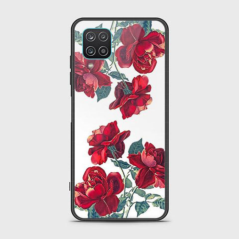 Samsung Galaxy A12 Cover - Floral Series 2 - HQ Ultra Shine Premium Infinity Glass Soft Silicon Borders Case