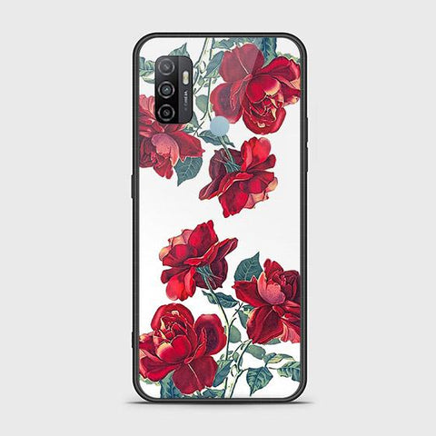 Oppo A53 Cover - Floral Series 2 - HQ Ultra Shine Premium Infinity Glass Soft Silicon Borders Case