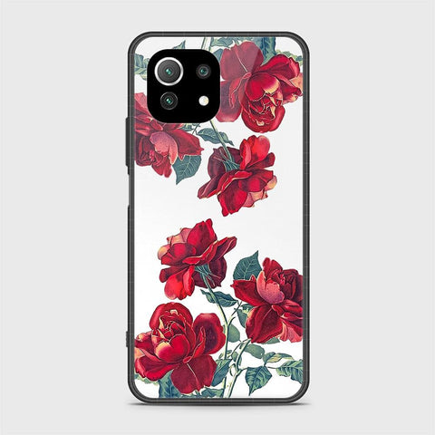 Xiaomi Mi 11 Lite Cover - Floral Series 2 - HQ Ultra Shine Premium Infinity Glass Soft Silicon Borders Case