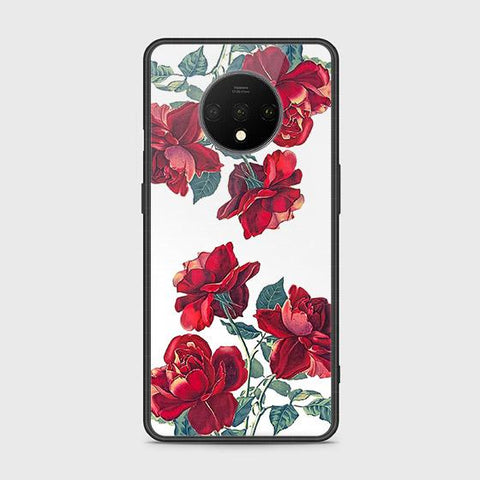 OnePlus 7T Cover - Floral Series 2 - HQ Ultra Shine Premium Infinity Glass Soft Silicon Borders Case