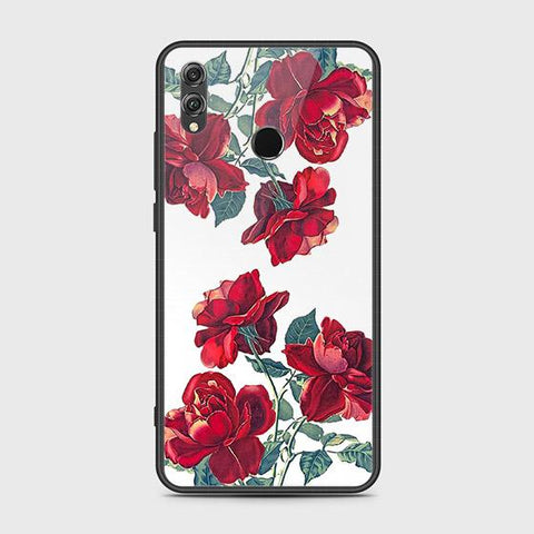 Huawei Honor 8X Cover - Floral Series 2 - HQ Ultra Shine Premium Infinity Glass Soft Silicon Borders Case