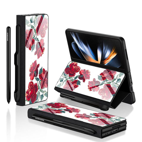Samsung Galaxy Z Fold 3 5G Cover- Floral Series 2 - HQ Ultra Shine Premium Infinity Glass Soft Silicon Borders Case