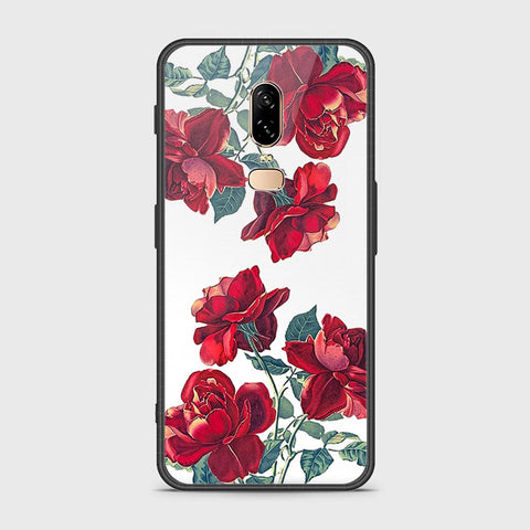 OnePlus 6 Cover- Floral Series 2 - HQ Ultra Shine Premium Infinity Glass Soft Silicon Borders Case