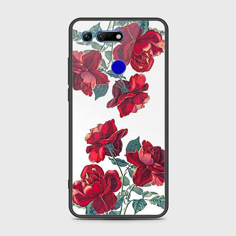 Huawei Honor View 20 Cover - Floral Series 2 - HQ Ultra Shine Premium Infinity Glass Soft Silicon Borders Case