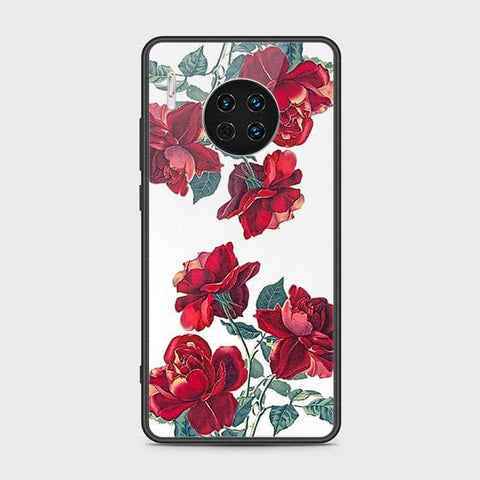 Huawei Mate 30 Cover - Floral Series 2 - HQ Ultra Shine Premium Infinity Glass Soft Silicon Borders Case