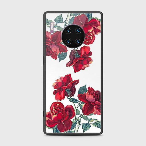 Huawei Mate 30 Pro Cover - Floral Series 2 - HQ Ultra Shine Premium Infinity Glass Soft Silicon Borders Case