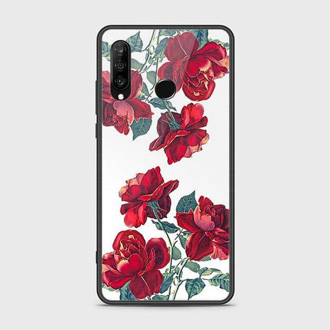 Huawei P30 lite Cover - Floral Series 2 - HQ Ultra Shine Premium Infinity Glass Soft Silicon Borders Case