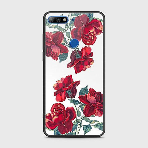 Huawei Y7 Prime 2018 Cover - Floral Series 2 - HQ Ultra Shine Premium Infinity Glass Soft Silicon Borders Case