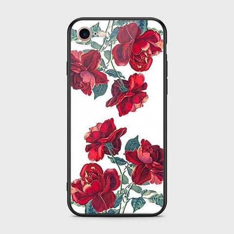 iPhone 8 / 7 Cover - Floral Series 2 - HQ Ultra Shine Premium Infinity Glass Soft Silicon Borders Case