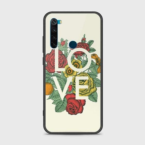 Xiaomi Redmi Note 8 Cover - Floral Series 2 - HQ Ultra Shine Premium Infinity Glass Soft Silicon Borders Case