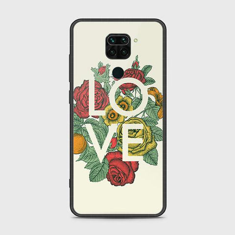 Xiaomi Redmi Note 9 Cover - Floral Series 2 - HQ Ultra Shine Premium Infinity Glass Soft Silicon Borders Case