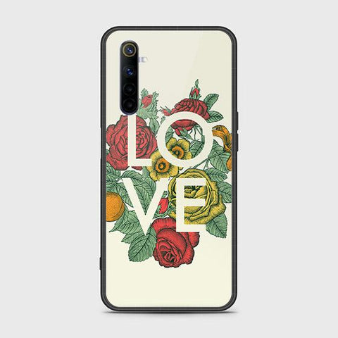 Realme 6 Cover - Floral Series 2 - HQ Ultra Shine Premium Infinity Glass Soft Silicon Borders Case