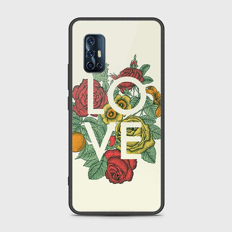 Vivo V17 Cover - Floral Series 2 - HQ Ultra Shine Premium Infinity Glass Soft Silicon Borders Case