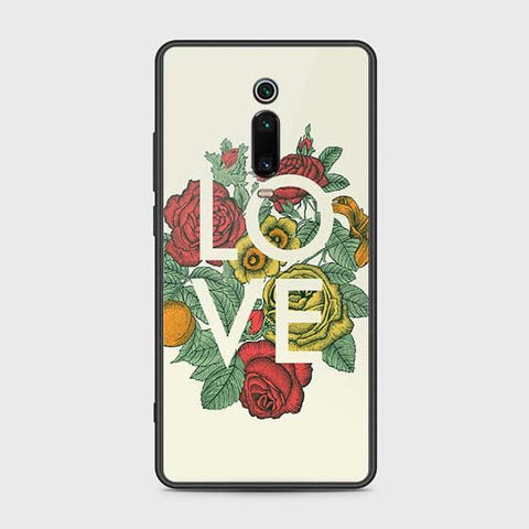 Xiaomi Mi 9T Cover - Floral Series 2 - HQ Ultra Shine Premium Infinity Glass Soft Silicon Borders Case