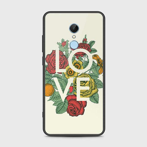 Xiaomi Redmi 5 Cover - Floral Series 2 - HQ Ultra Shine Premium Infinity Glass Soft Silicon Borders Case