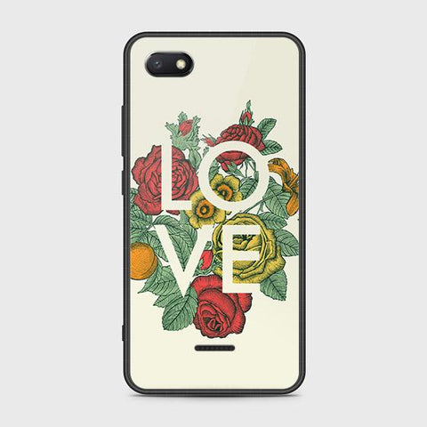 Xiaomi Redmi 6A Cover - Floral Series 2 - HQ Ultra Shine Premium Infinity Glass Soft Silicon Borders Case