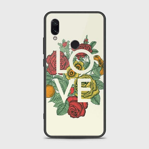 Xiaomi Redmi Note 7 Cover - Floral Series 2 - HQ Ultra Shine Premium Infinity Glass Soft Silicon Borders Case