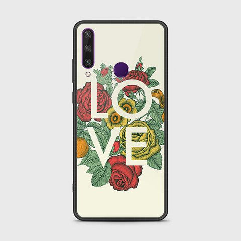 Huawei Y6p Cover - Floral Series 2 - HQ Ultra Shine Premium Infinity Glass Soft Silicon Borders Case