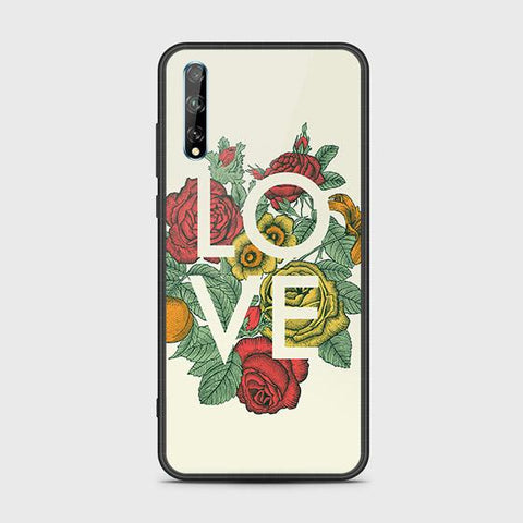 Huawei Y8p Cover - Floral Series 2 - HQ Ultra Shine Premium Infinity Glass Soft Silicon Borders Case