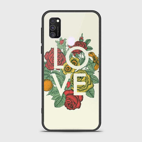 Samsung Galaxy M30s Cover - Floral Series 2 - HQ Ultra Shine Premium Infinity Glass Soft Silicon Borders Case