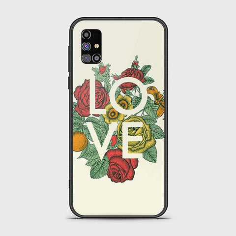 Samsung Galaxy A02s Cover - Floral Series 2 - HQ Ultra Shine Premium Infinity Glass Soft Silicon Borders Case