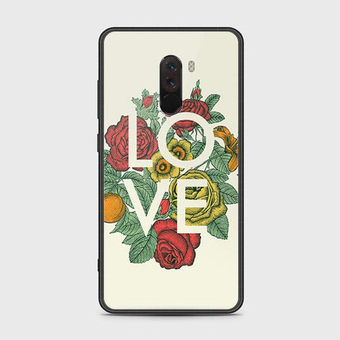 Xiaomi Pocophone F1 Cover - Floral Series 2 - HQ Ultra Shine Premium Infinity Glass Soft Silicon Borders Case