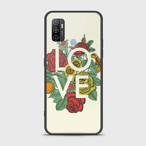 Oppo A53 Cover - Floral Series 2 - HQ Ultra Shine Premium Infinity Glass Soft Silicon Borders Case