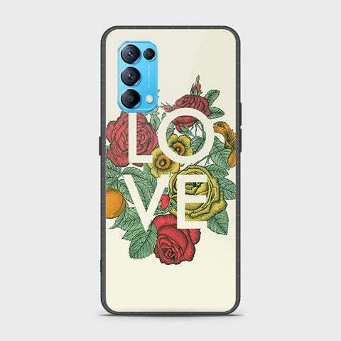 Oppo Reno 5 4G Cover - Floral Series 2 - HQ Ultra Shine Premium Infinity Glass Soft Silicon Borders Case