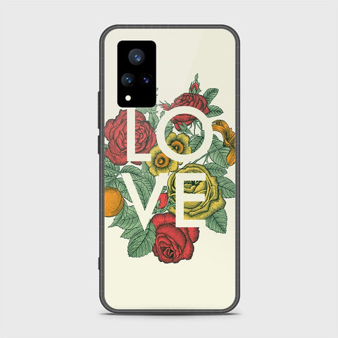 Vivo V21 Cover - Floral Series 2 - HQ Ultra Shine Premium Infinity Glass Soft Silicon Borders Case