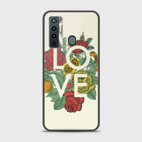 Tecno Camon 17 Cover - Floral Series 2 - HQ Ultra Shine Premium Infinity Glass Soft Silicon Borders Case