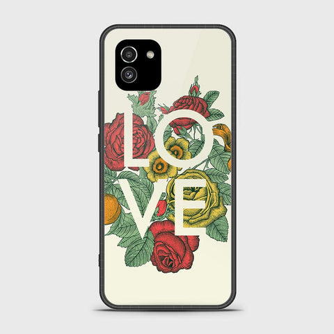 Samsung Galaxy A03 Cover- Floral Series 2 - HQ Ultra Shine Premium Infinity Glass Soft Silicon Borders Case
