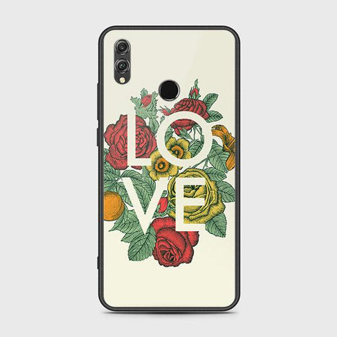 Huawei Honor 8X Cover - Floral Series 2 - HQ Ultra Shine Premium Infinity Glass Soft Silicon Borders Case