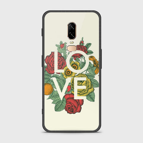 OnePlus 6 Cover- Floral Series 2 - HQ Ultra Shine Premium Infinity Glass Soft Silicon Borders Case