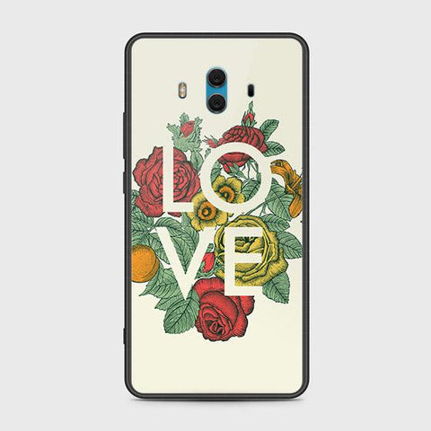 Huawei Mate 10 Cover - Floral Series 2 - HQ Ultra Shine Premium Infinity Glass Soft Silicon Borders Case