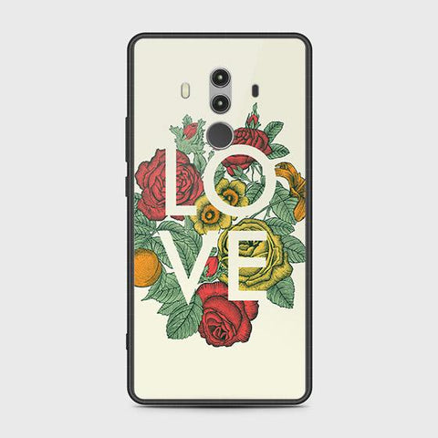 Huawei Mate 10 Pro Cover - Floral Series 2 - HQ Ultra Shine Premium Infinity Glass Soft Silicon Borders Case