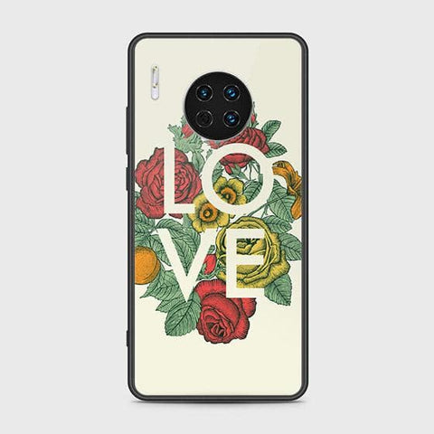 Huawei Mate 30 Cover - Floral Series 2 - HQ Ultra Shine Premium Infinity Glass Soft Silicon Borders Case