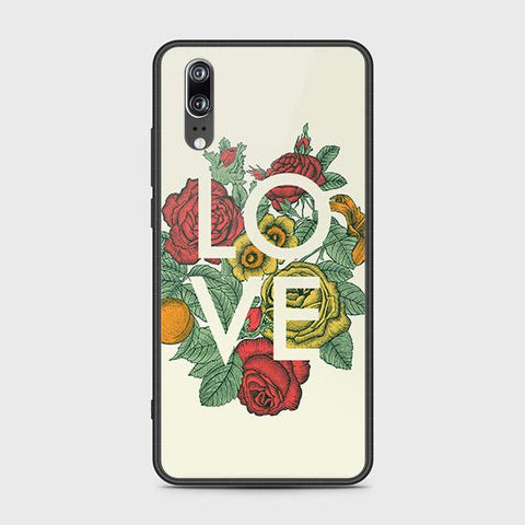 Huawei P20 Cover - Floral Series 2 - HQ Ultra Shine Premium Infinity Glass Soft Silicon Borders Case g10
