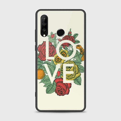 Huawei P30 lite Cover - Floral Series 2 - HQ Ultra Shine Premium Infinity Glass Soft Silicon Borders Case