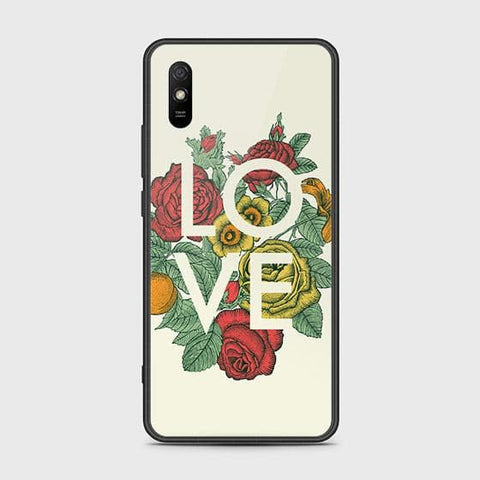 Xiaomi Redmi 9i Cover - Floral Series 2 - HQ Ultra Shine Premium Infinity Glass Soft Silicon Borders Case