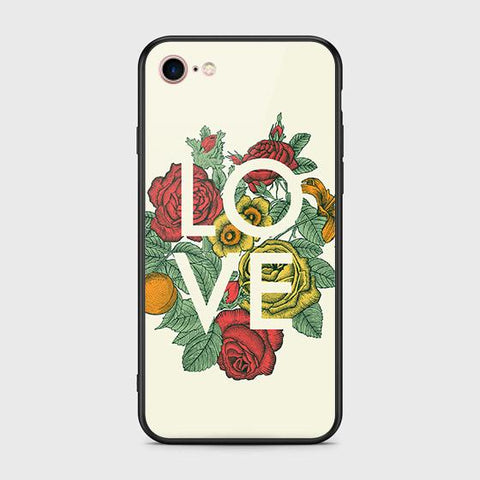 iPhone 8 / 7 Cover - Floral Series 2 - HQ Ultra Shine Premium Infinity Glass Soft Silicon Borders Case