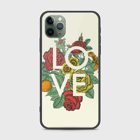 iPhone 11 Pro Cover - Floral Series 2 - HQ Ultra Shine Premium Infinity Glass Soft Silicon Borders Case